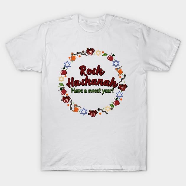 Rosh Hashanah, Have A Sweet Year, Sukkot Jewish Holiday Gift For Men, Women & Kids T-Shirt by Art Like Wow Designs